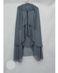 Grey double layer zipper