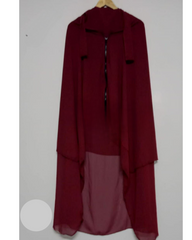 Maroon double layer zipper