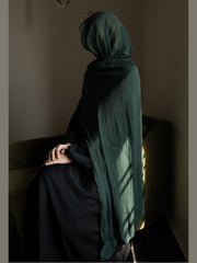 Forest Green Organza Silk Hijab