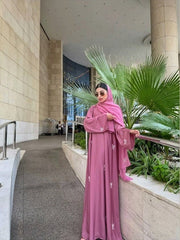 Trending HandWork Bow Abaya Premium Quality with Matching Scarf( Limited Stock + FREE SHIPPING NOW)