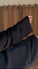 Premium Zoom Nida Handwork Bow Abaya with Free Shipping Now ( Limited Stock )