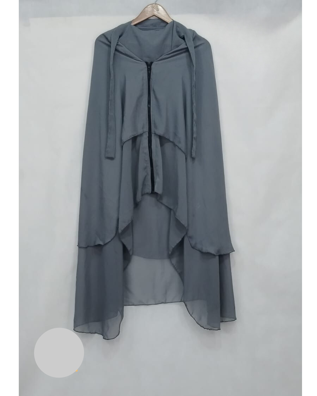 Grey double layer zipper