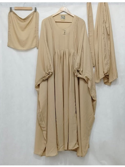 🌟 HS Abayas' 4-Piece Caftan Abaya Set (Biege) – Elegant and Versatile! 🌟  FREE SHIPPING NOW