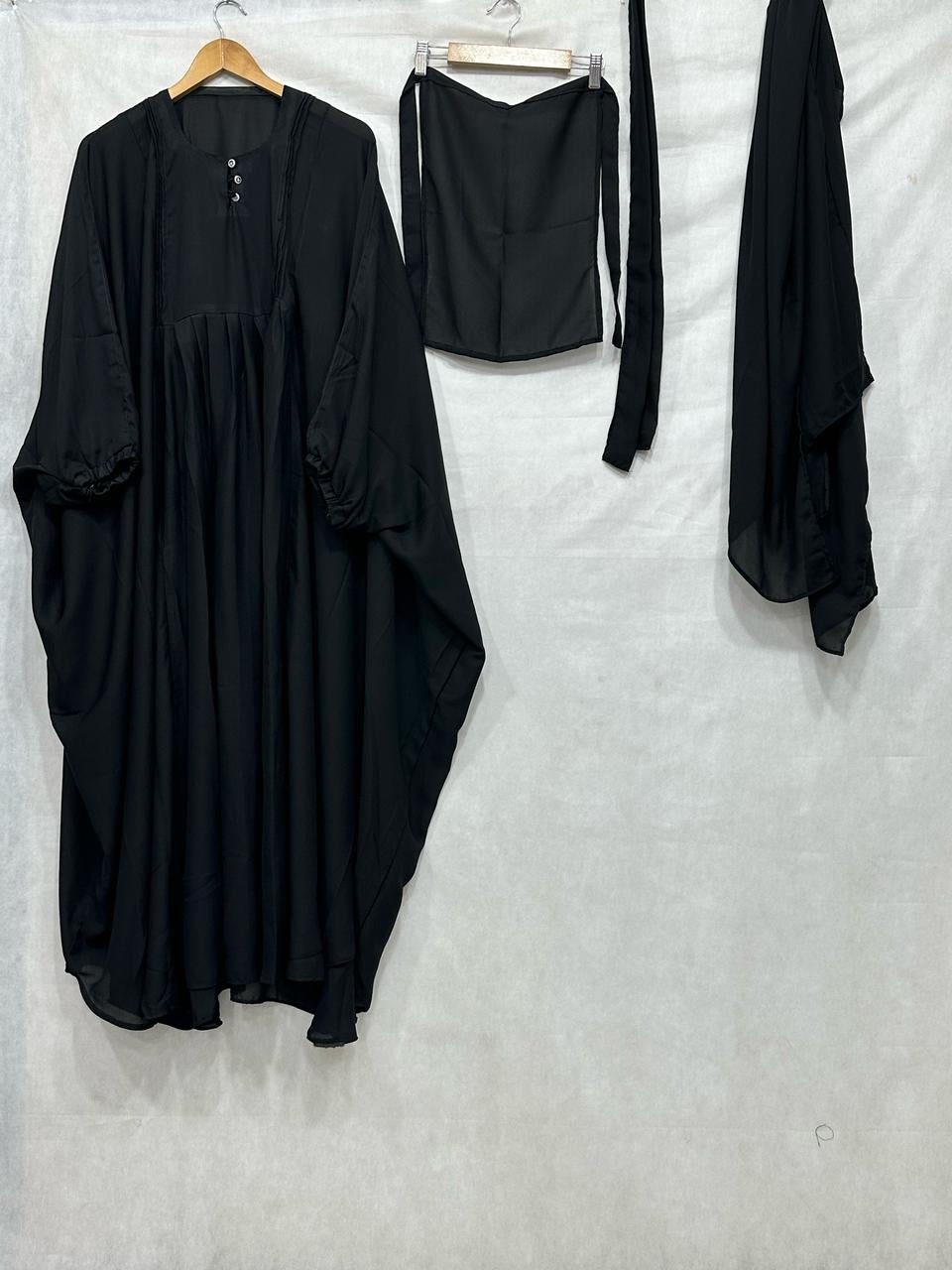 🌟 HS Abayas' 4-Piece Caftan Abaya Set (Black )  – Elegant and Versatile! 🌟 FREE SHIPPING NOW