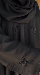 Premium Zoom Nida Handwork Bow Abaya with Free Shipping Now ( Limited Stock )