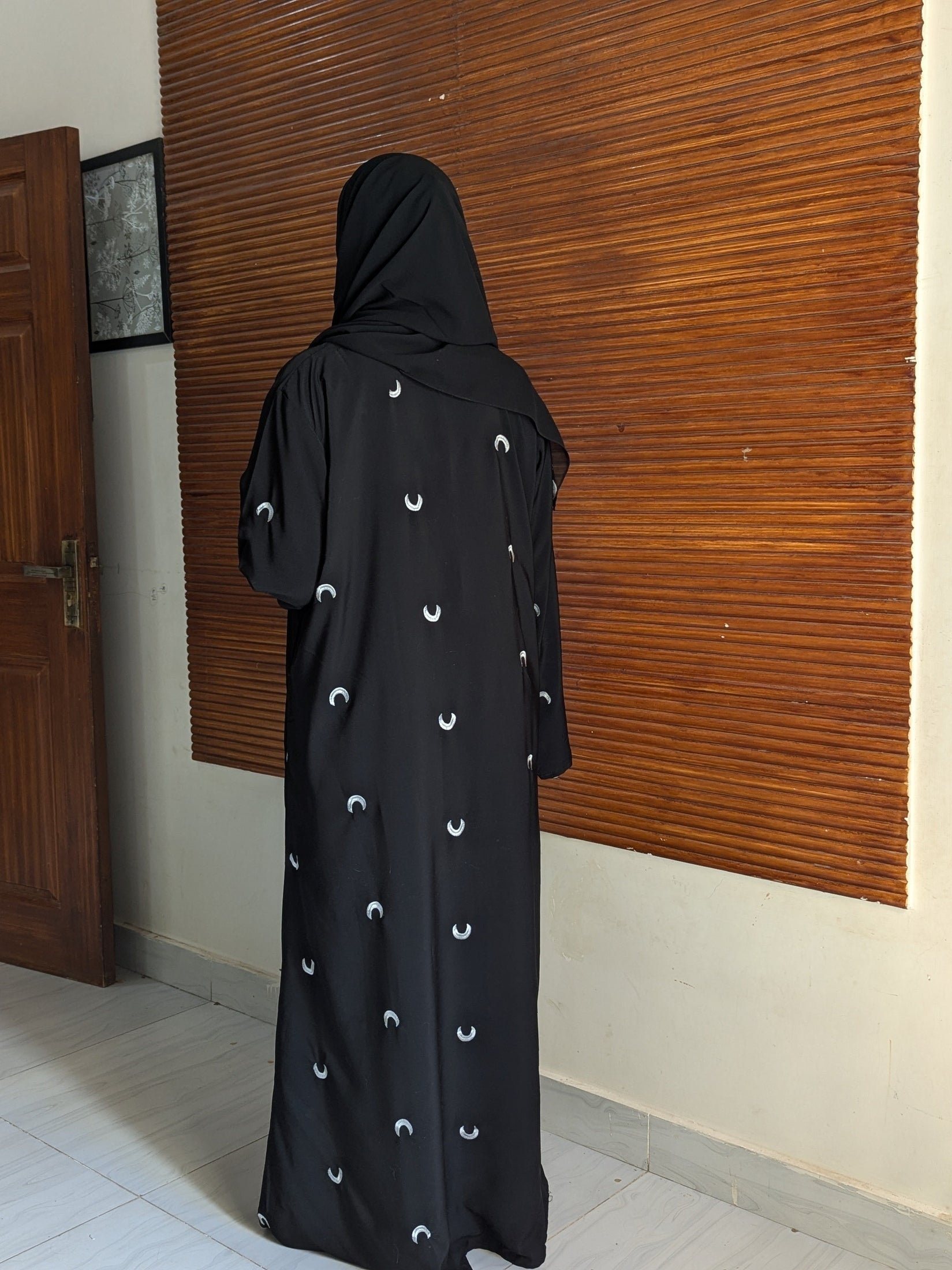 “Moon Embroidered Abaya by HS Abayas”