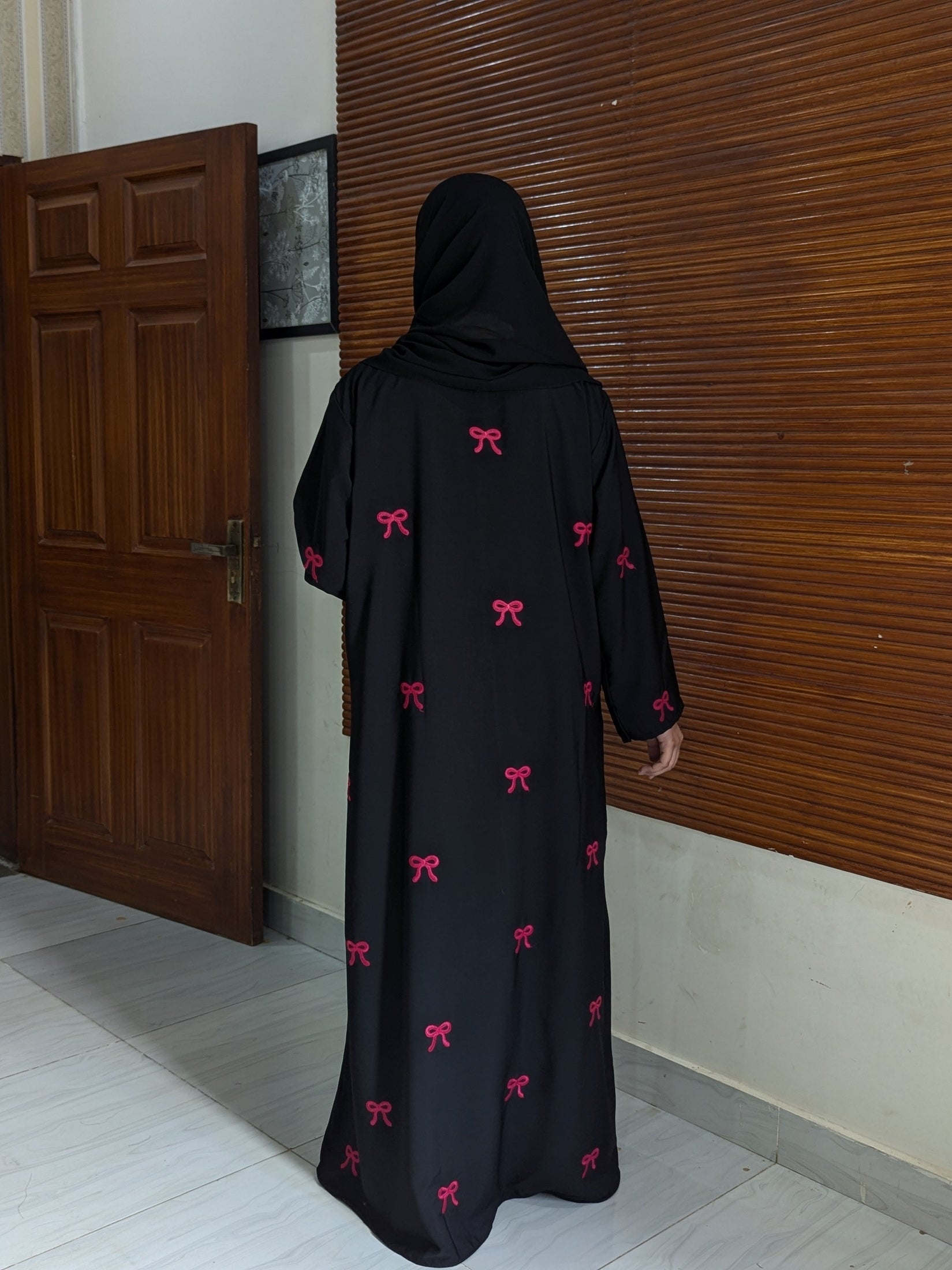 “Pink Bow Abaya by HS Abayas”