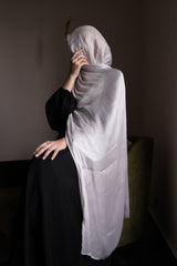 Silver Grey Organza Silk Hijab