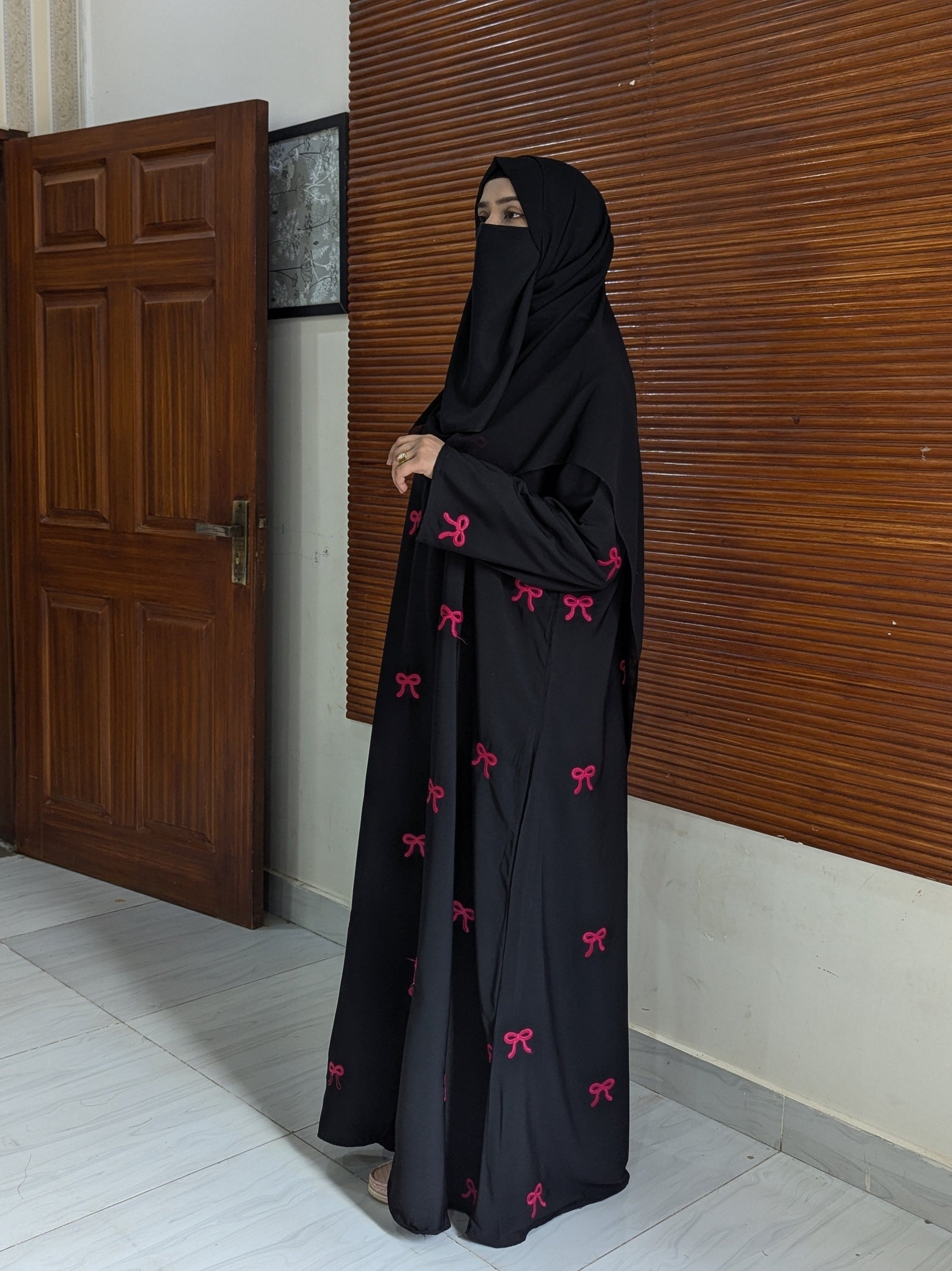 “Pink Bow Abaya by HS Abayas”
