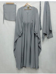 🌟 HS Abayas' Closet’s 4-Piece Caftan Abaya Set (Grey)  – Elegant and Versatile! 🌟 FREE SHIPPING NOW