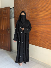 “Moon Embroidered Abaya by HS Abayas”