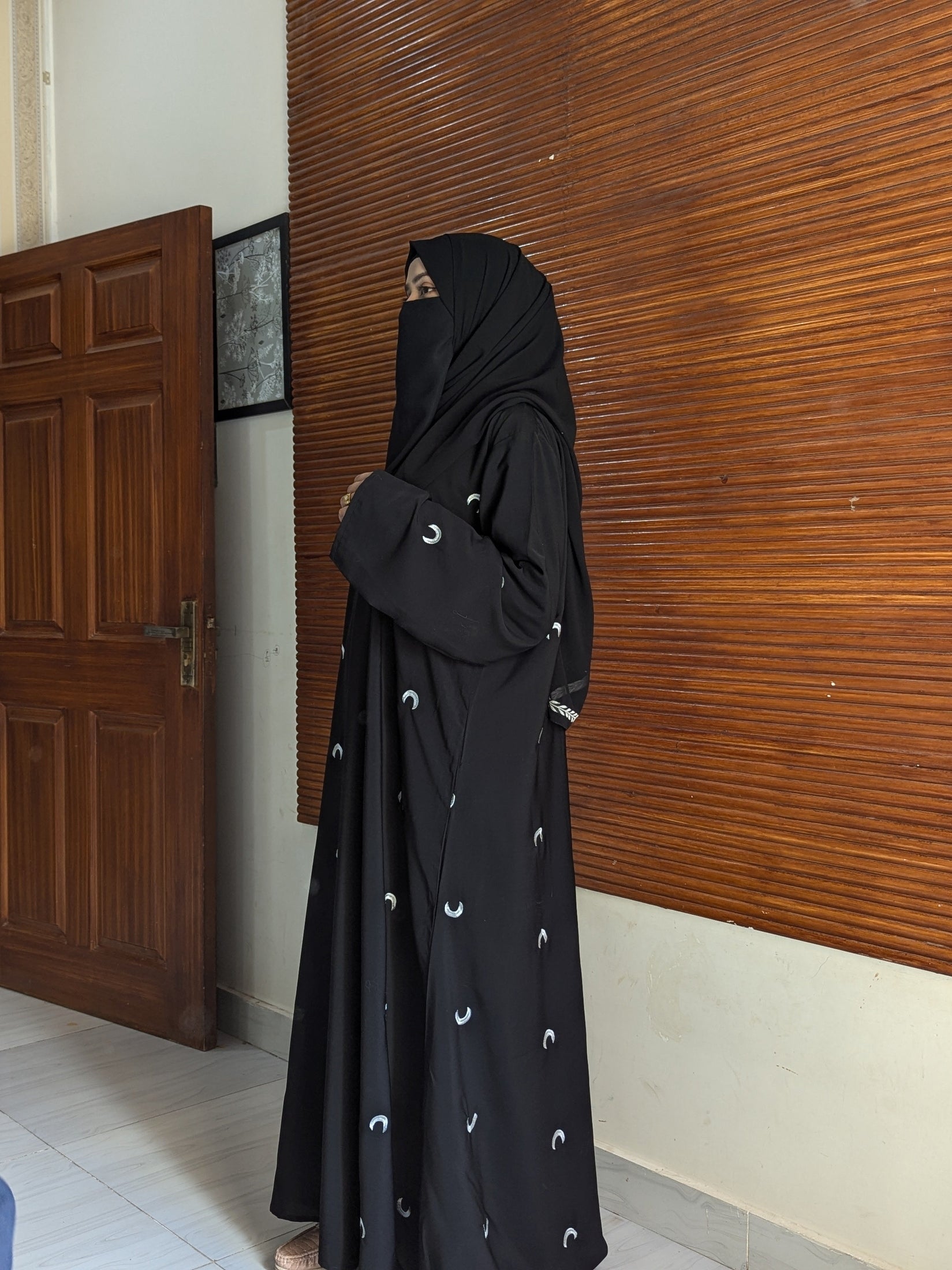 “Moon Embroidered Abaya by HS Abayas”