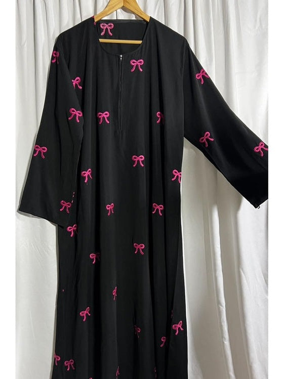 “Pink Bow Abaya by HS Abayas”