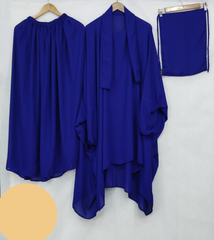 premium Royal Blue 3-Piece Jilbab Set