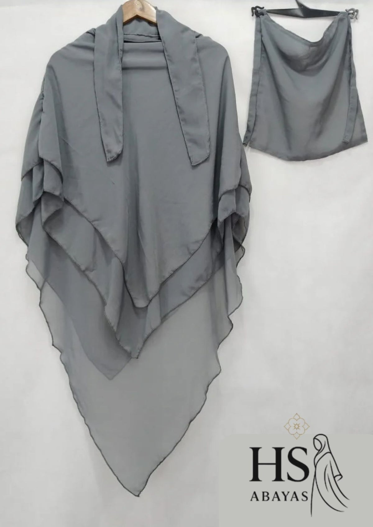 3 Layer Premium Khimar (Grey)