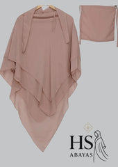 3 Layer Premium Khimar (Sand Pink)