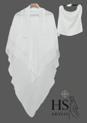3 Layer Premium Khimar (White)