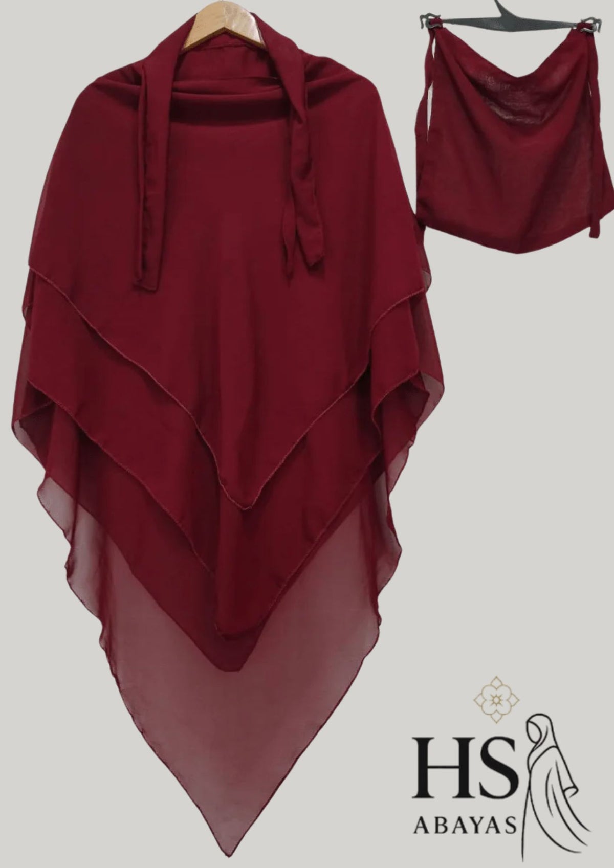 3 Layer Premium Khimar (Maroon)