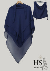 3 Layer Premium Khimar (Navy Blue)