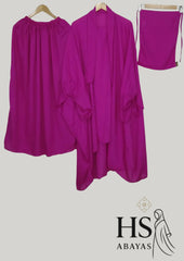 3 piece shocking pink jilbab set