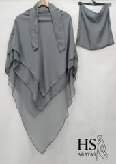 3 Layer Premium Khimar (Grey)
