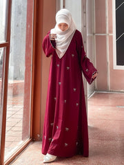 Trendy Bow Maxi maroon Abaya