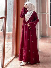 Trendy Bow Maxi maroon Abaya
